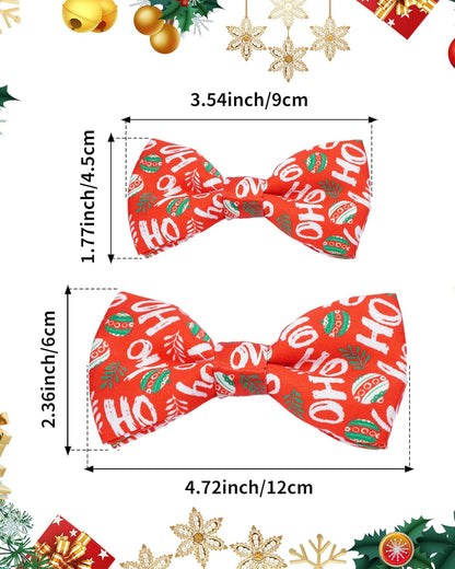 PET SHOW 10 Pack Holiday Big Dog Bow Ties for Large Medium Dogs Sliding Collar Attachments Festival