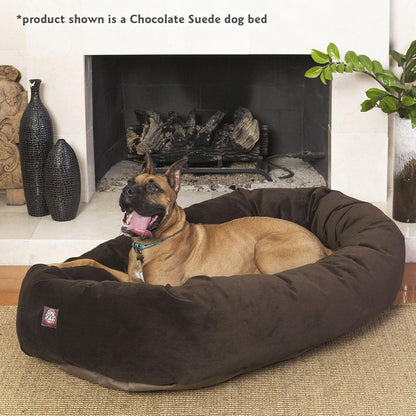 Majestic Pet 52 Inch Suede Calming Dog Bed Washable 52x35x11 (Inch) – Cozy Soft Round Donut Dog Bed