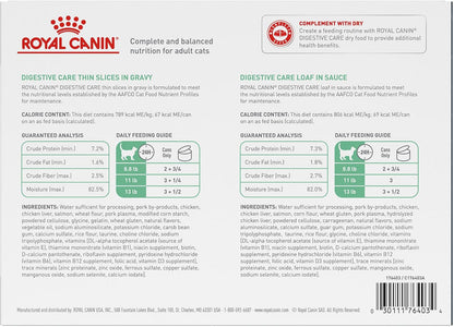 Royal Canin Feline Care Nutrition Digestive Care Wet Cat Food Variety Pack, 12 Pack, 2 Varieties, 3