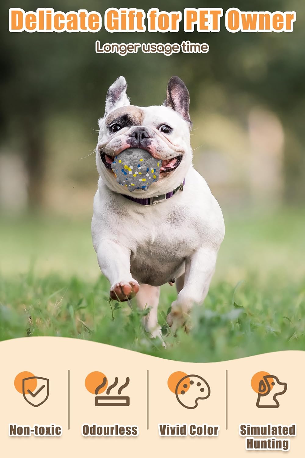 1.96'' Dog Balls for Dogs Aggressive Chewers Indestructible Tennis Durable Bouncy Interactive Dog