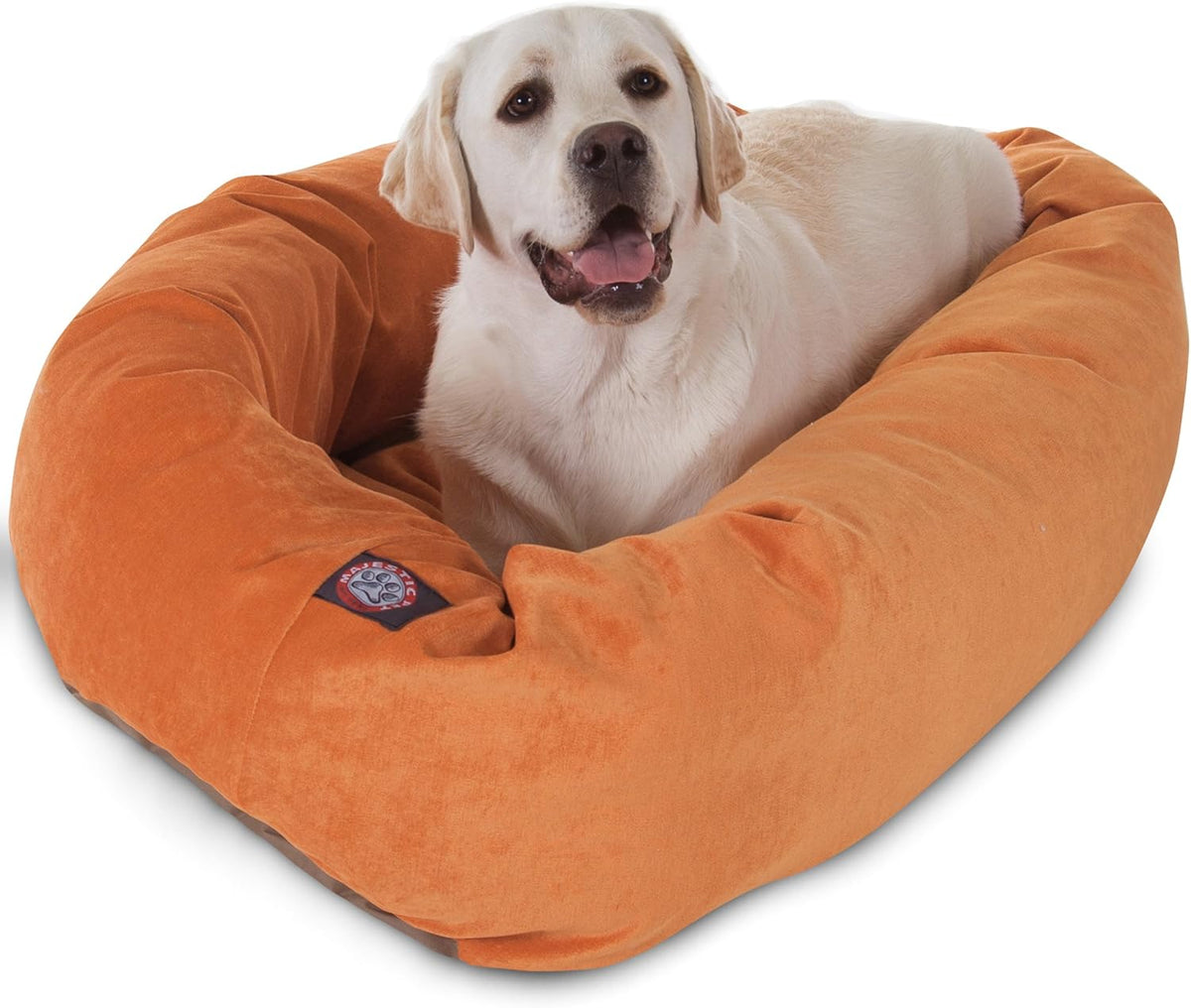 Majestic Pet 40 Inch Micro Velvet Calming Dog Bed Washable 40x29x9 (inch) – Cozy Soft Round Donut