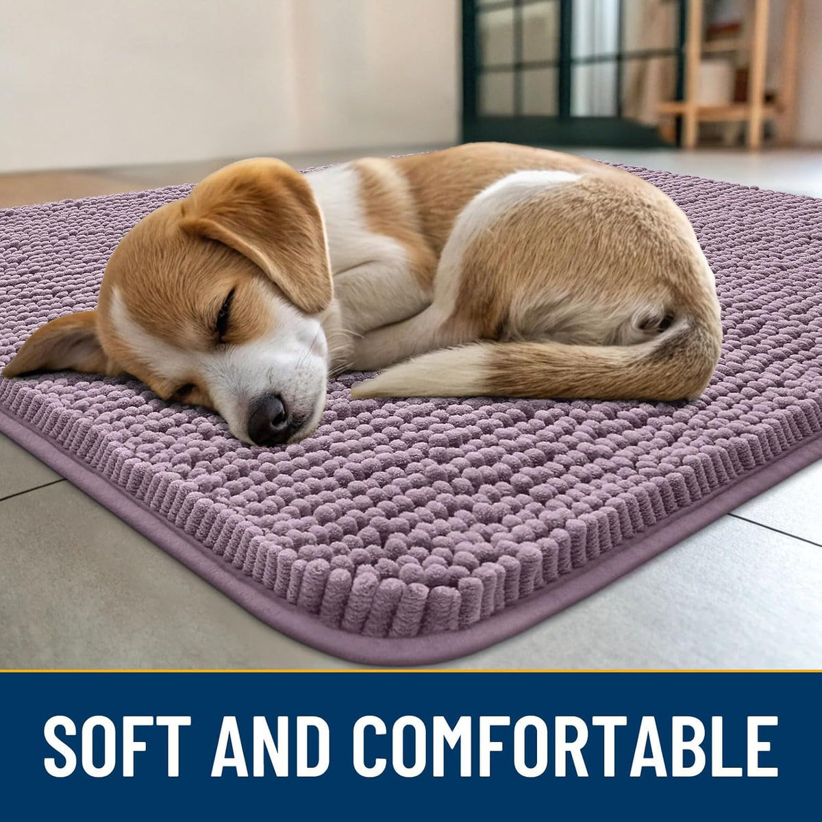 Smiry Dog Door Mat for Muddy Paws 30x20, Absorbs Moisture and Dirt Doormat, Non-Slip Washable Quick