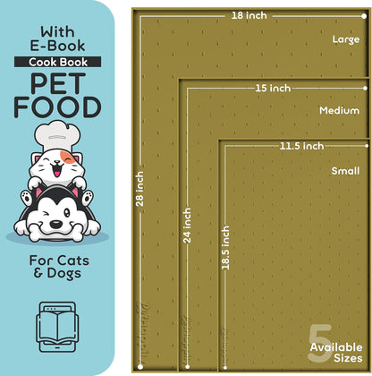 Dog Food Mat - 24x15 Raised Edges Dogs Mat for Food and Water Prevent Spill, Waterproof Cat Food