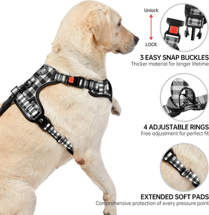 NESTROAD No Pull Dog Harness with Leash, Reflective No Choke Pet Vest Harness,Adjustable Soft