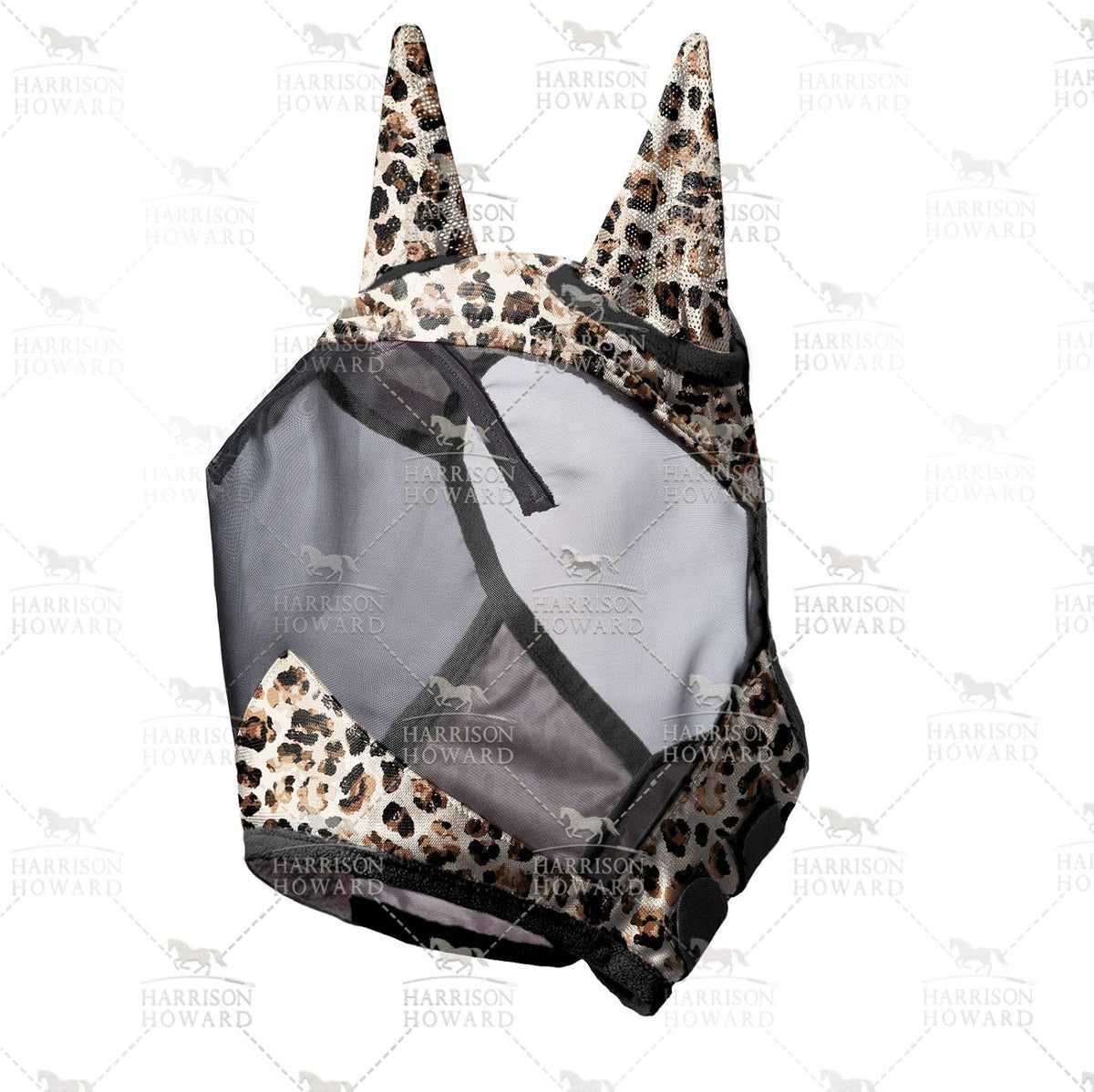 Harrison Howard LumiVista Horse Fly Mask Standard with Ears UV Protection for Horse Leopard Print M