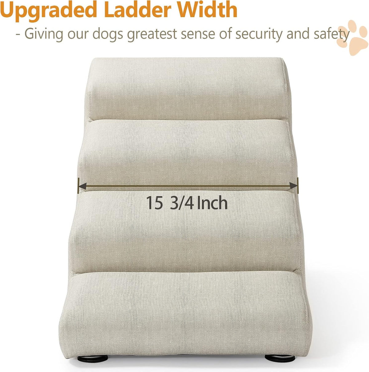 Senneny Imitation Linen Faux Leather Dog Stairs, for Pets up to 150 lbs, Waterproof, Scratch