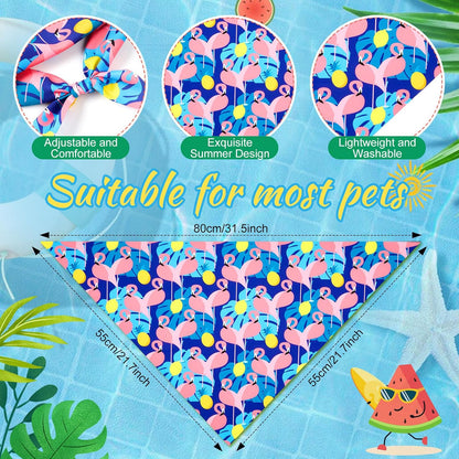 Chunful 100 Pieces Dog Bandanas Bulk Summer Pet Bandanas Pack Triangle Scarf Bib Kerchief Set for
