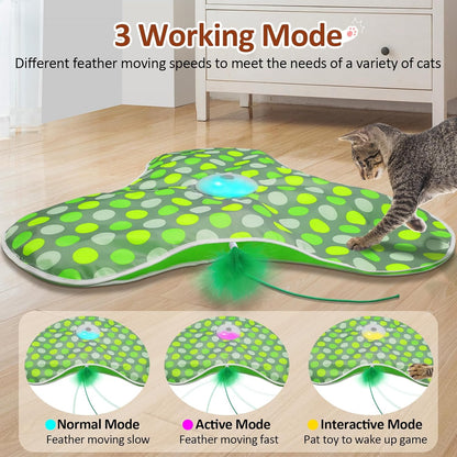 Interactive Cat Toy, Automatic Cat Toys for Indoor Cats, Hide and Seek Cat Toy with Motion