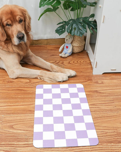 Ralxion Checkered Dog Feeding Mat, Absorbent Mats for Dog Food and Water Bowl, Dispenser, Aesthetic