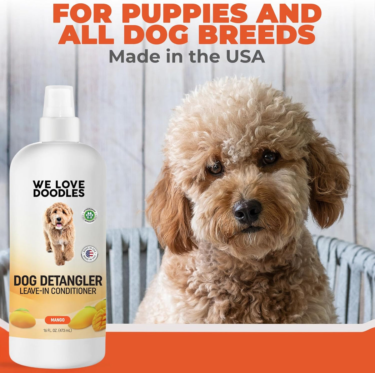 We Love Doodles Dog Detangler Spray - Leave-in Conditioner for Dogs - Dog Detangling Spray