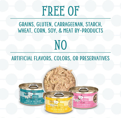 Weruva Cats in The Kitchen, Kitchen Cuties Variety Pack, Wet Cat Food, 3.2oz Can (Pack of 12)
