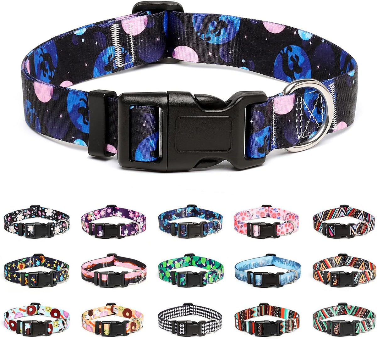 Mercano Adjustable Dog Collar - Special Design Patterns, Soft Nylon Comfortable Durable Pet Collar