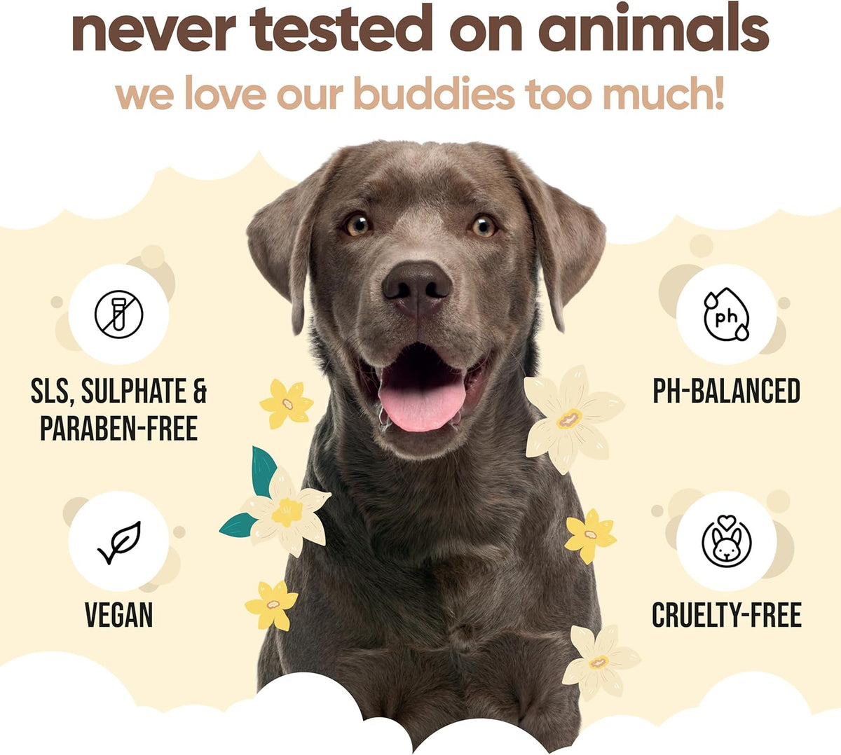 Vanilla & Shea Butter Dog Shampoo by Buddycare | Moisturising Shampoo for Dogs | Vanilla & Shea
