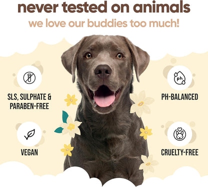 Vanilla & Shea Butter Dog Shampoo by Buddycare | Moisturising Shampoo for Dogs | Vanilla & Shea