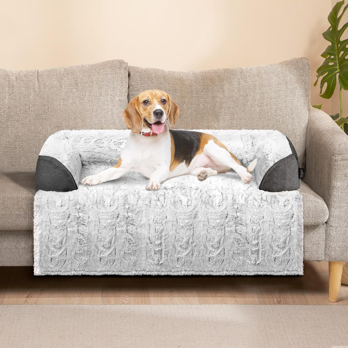 Calming Dog Bed for Couch, 35 x 31 inch Removable Couch Cover for Dogs/Cats Washable, Non-Slip