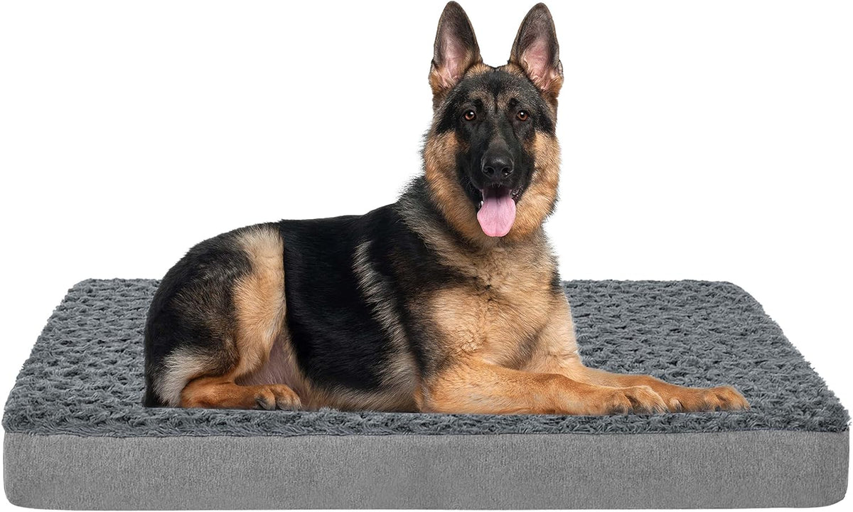 Jumbo Human Dog Bed, Orthopedic Memory Foam Pet Mat, Washable Dog Crate Bed with Cooling Gel