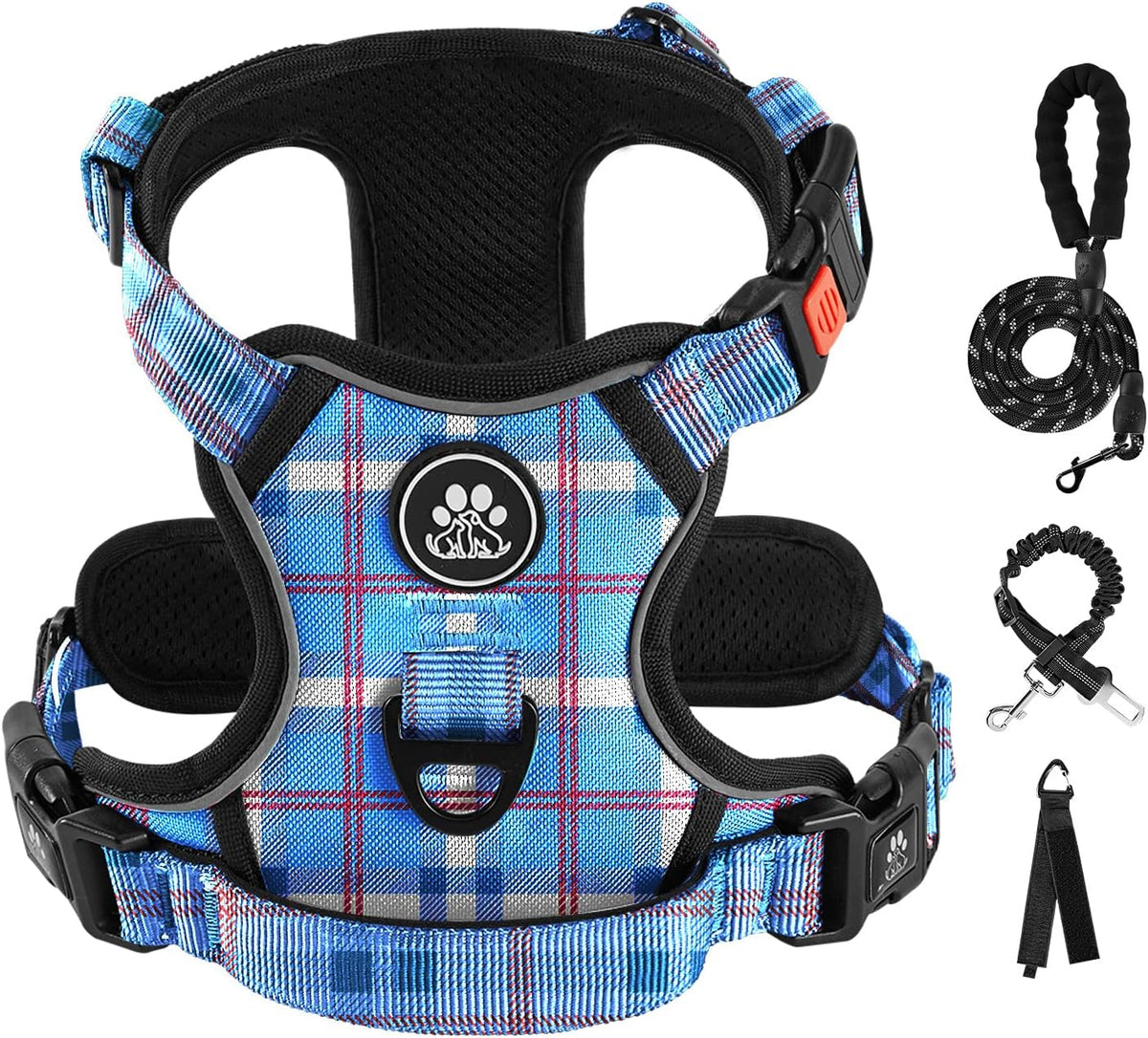 IVY&LANE No Pull Dog Harness with Leash Set, Reflective No Choke Pet Vest,Adjustable Oxford Dog