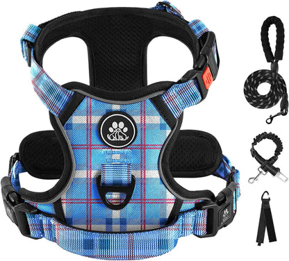 IVY&LANE No Pull Dog Harness with Leash Set, Reflective No Choke Pet Vest,Adjustable Oxford Dog