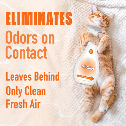POOPH Kitty Spray - Odor Eliminator, 32oz - Dismantles Odors on a Molecular Basis, Cats, Freshener