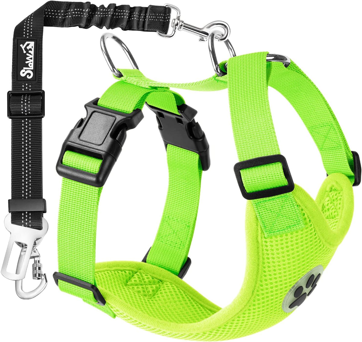 SlowTon Dog Seat Belt Harness for Car, Dog Car Harness Adjustable Mesh Breathable & Dog Seatbelt