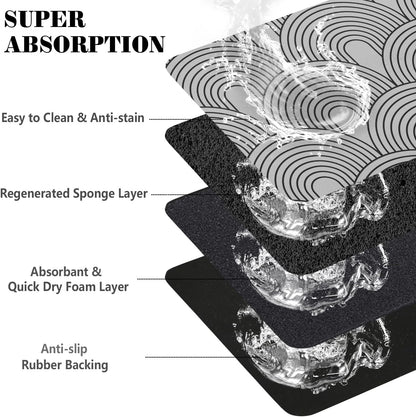 Dog Food Mats for Floors Absorbent, Pet Cat Food Mat - Quick Dry Dog Bowl Mats for Food and Water