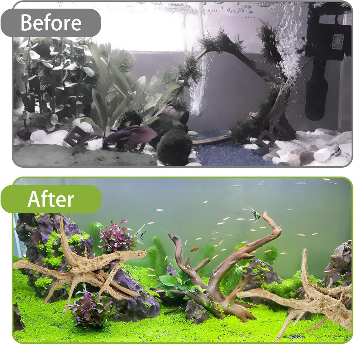 Tfwadmx Aquarium Driftwood, 7-11" Spider Wood Sinkable Driftwood for Fish Tank Decorations Natural