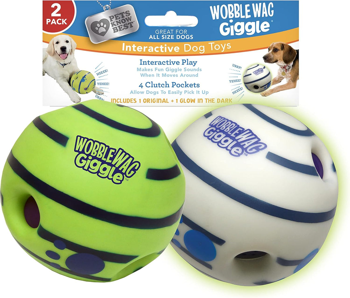 Wobble Wag Giggle & Glow | Rolling Enrichment Toy for Fun Playtime, Interactive Play for Indoor or