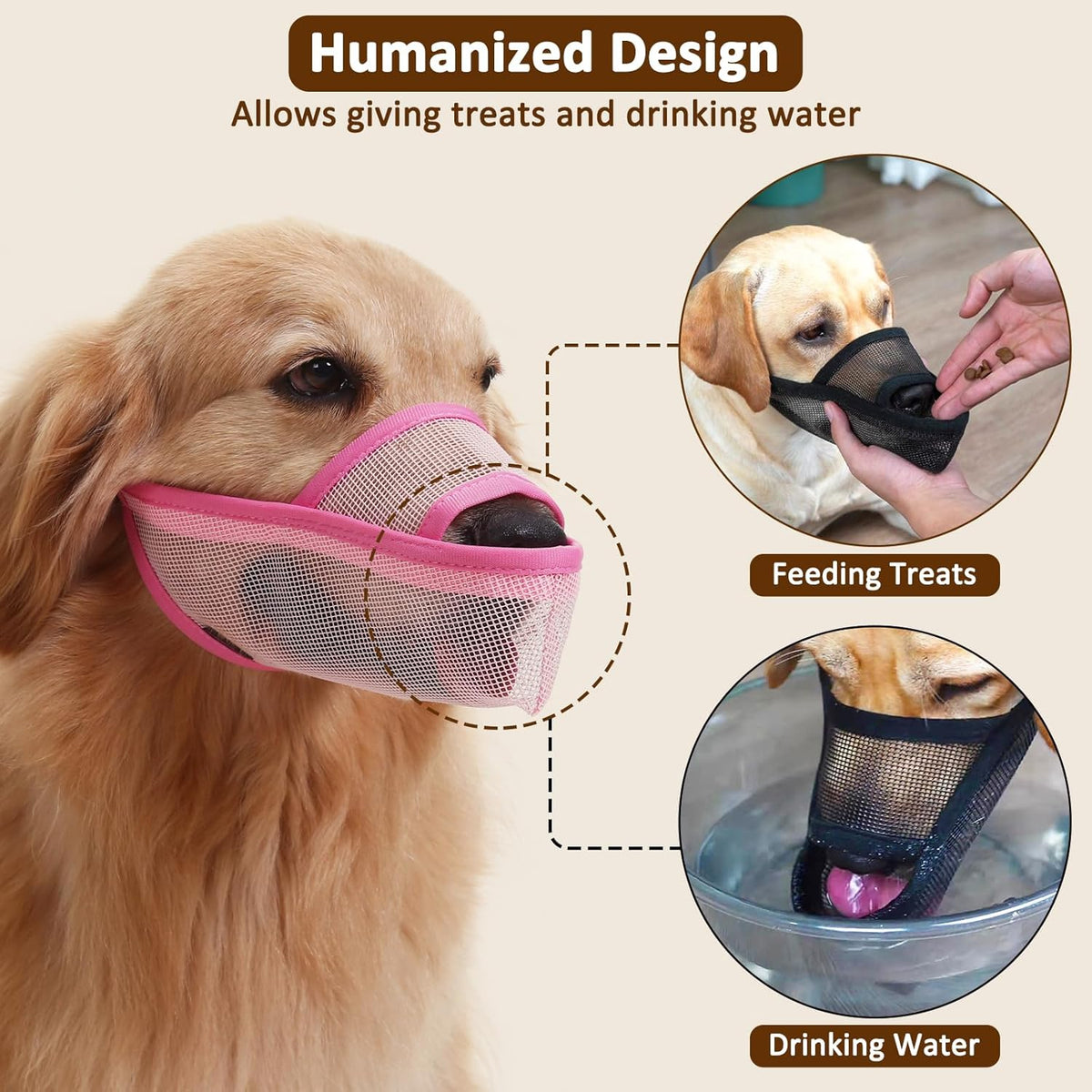 Crazy Felix Nylon Dog Muzzle for Small Medium Large Dogs Dachshund Beagle Poodle Labrador, Air Mesh