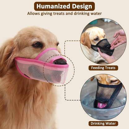 Crazy Felix Nylon Dog Muzzle for Small Medium Large Dogs Dachshund Beagle Poodle Labrador, Air Mesh