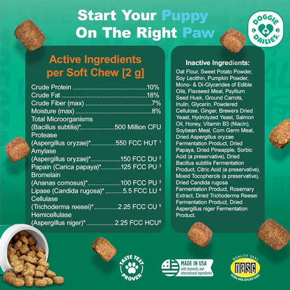 Doggie Dailies Puppy Probiotic, Probiotics for Puppies with Digestive Enzymes, Promotes Digestive