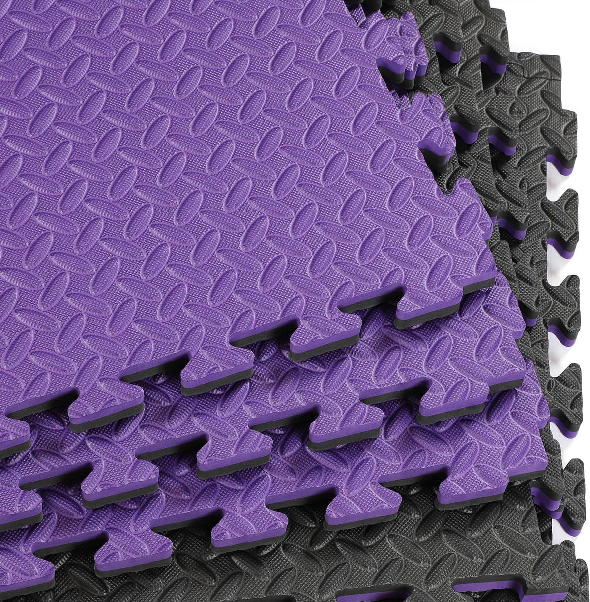 Xspec 1" Extra Thick 48 sq ft Reversible EVA Gym Foam Floor Mat Tiles (24" x 24"), Steel Pattern