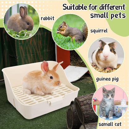 15 Pcs Rabbit Starter Kit Small Rabbit Litter Box Animal Grooming Kit Bunny Toys Bowl Blankets with