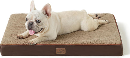 Bedsure Dog Bed Medium Size Dog - Orthopedic Flat Puppy Beds with Removable Washable Cover, Egg