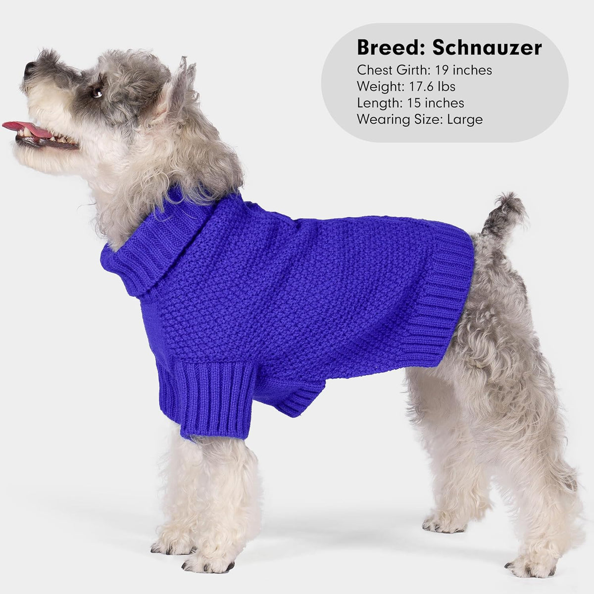 cyeollo Dog Sweater Pullover Turtleneck for Large Dogs, Classic Knitwear Fall Winter Cold Weather