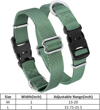 Mikivery Nylon Dog Collar with Quick Release Buckle Soft Adjustable Sturdy for Small Medium Large