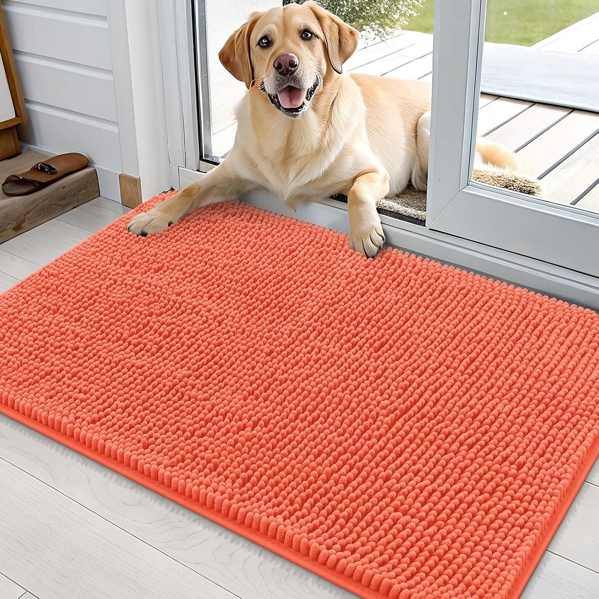 OLANLY Dog Door Mat for Muddy Paws 36x24, Absorbs Moisture and Dirt, Absorbent Non-Slip Washable