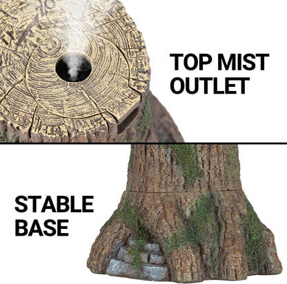REPTIZOO Reptile Humidifier Fogger, Tree Trunk Humidifier with Top Mist Outlet, 1000ml Detachable