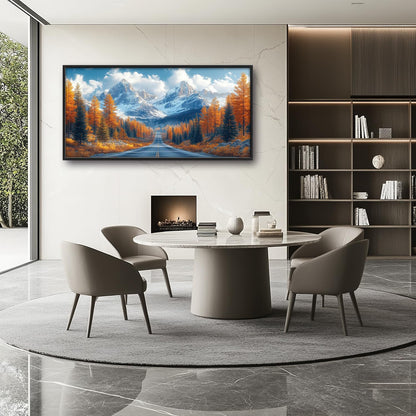 Large Forest Mountain Landscape Wall Art for Living Room, Nature Highway Road Scenery Canvas