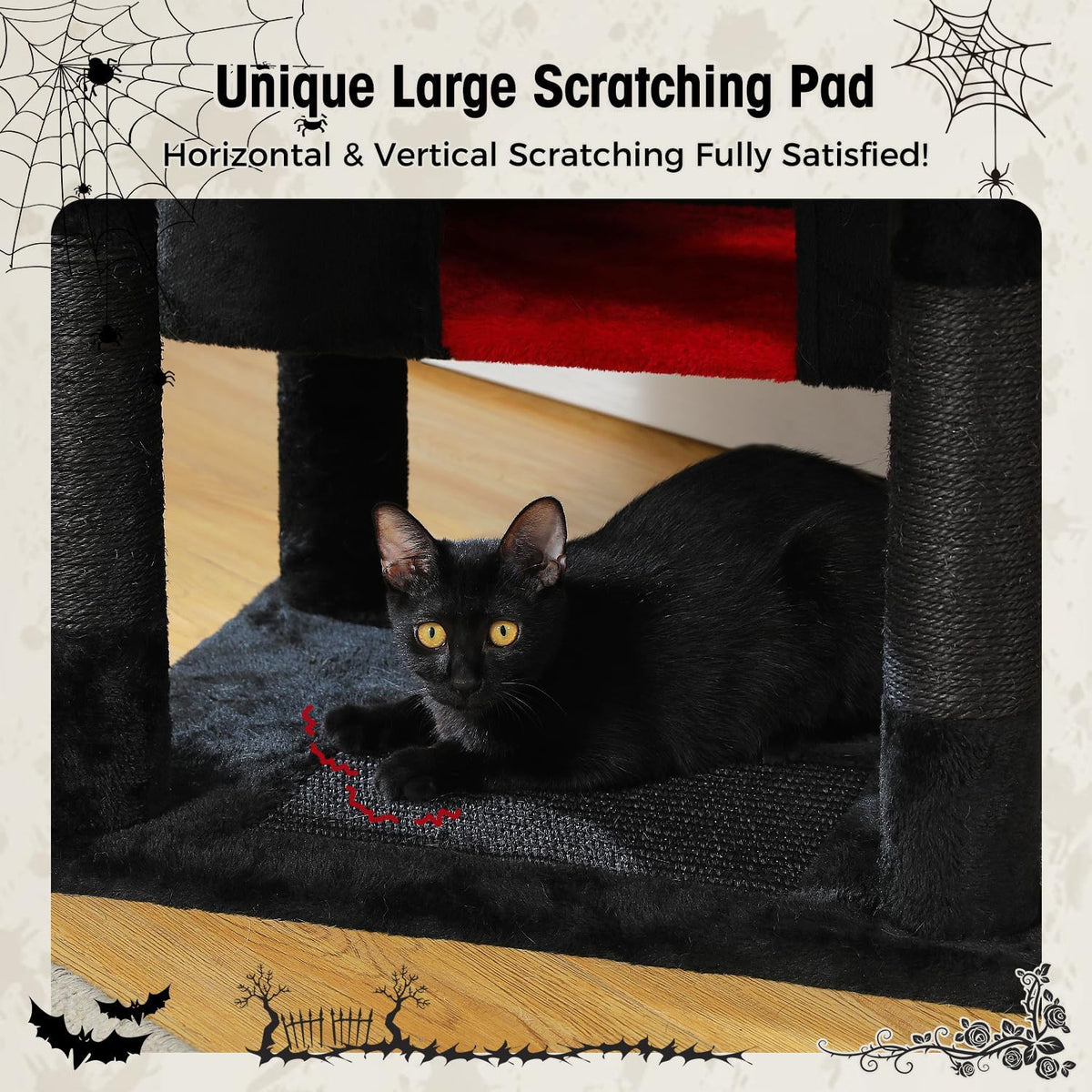 PAWZ Road Large Cat Tree, 72 Inches Gothic Cat Tower for Large Cats, Cat Condo with Sisal-Covered