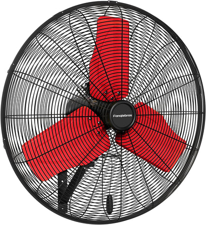 Pro 9500 CFM 24" Outdoor IP44 Waterproof Wall Mount Fan, 3-Speed Oscillating Metal Fans with