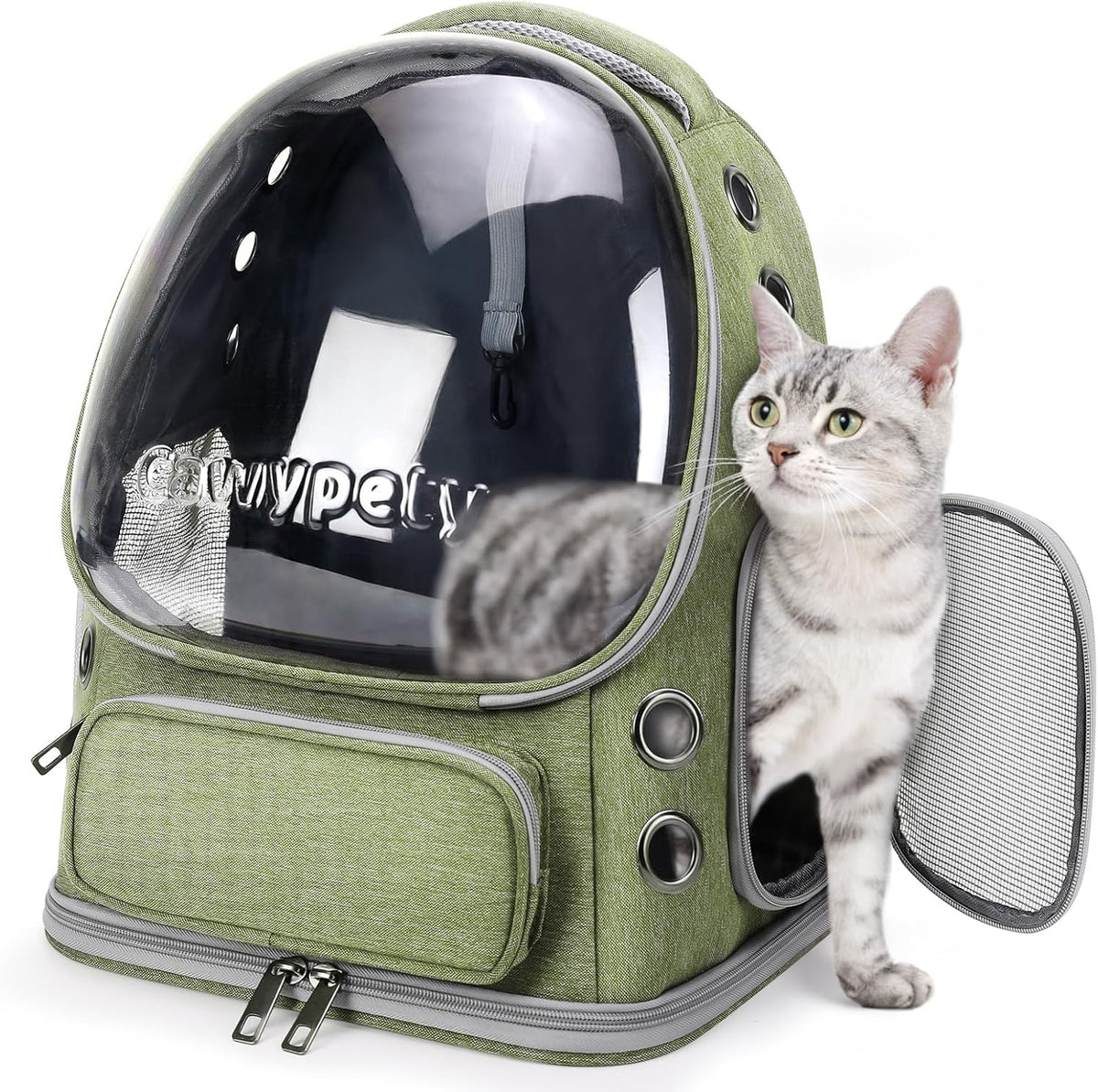 Cat Backpack Carrier, Breathable Cat Carrier Large Space Bubble Pet Backpack for Kitty Small Dog up