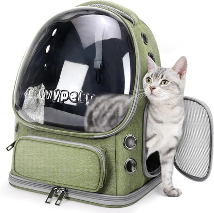 Cat Backpack Carrier, Breathable Cat Carrier Large Space Bubble Pet Backpack for Kitty Small Dog up