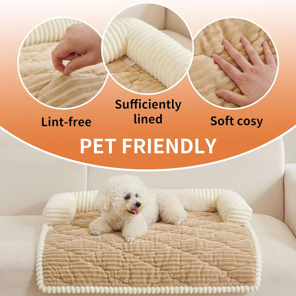 HAOMAIJIA Dog Couch Bed for Large Dogs, Non Slip Pet Couch Covers for Sofa Thick Soft Washable Dog