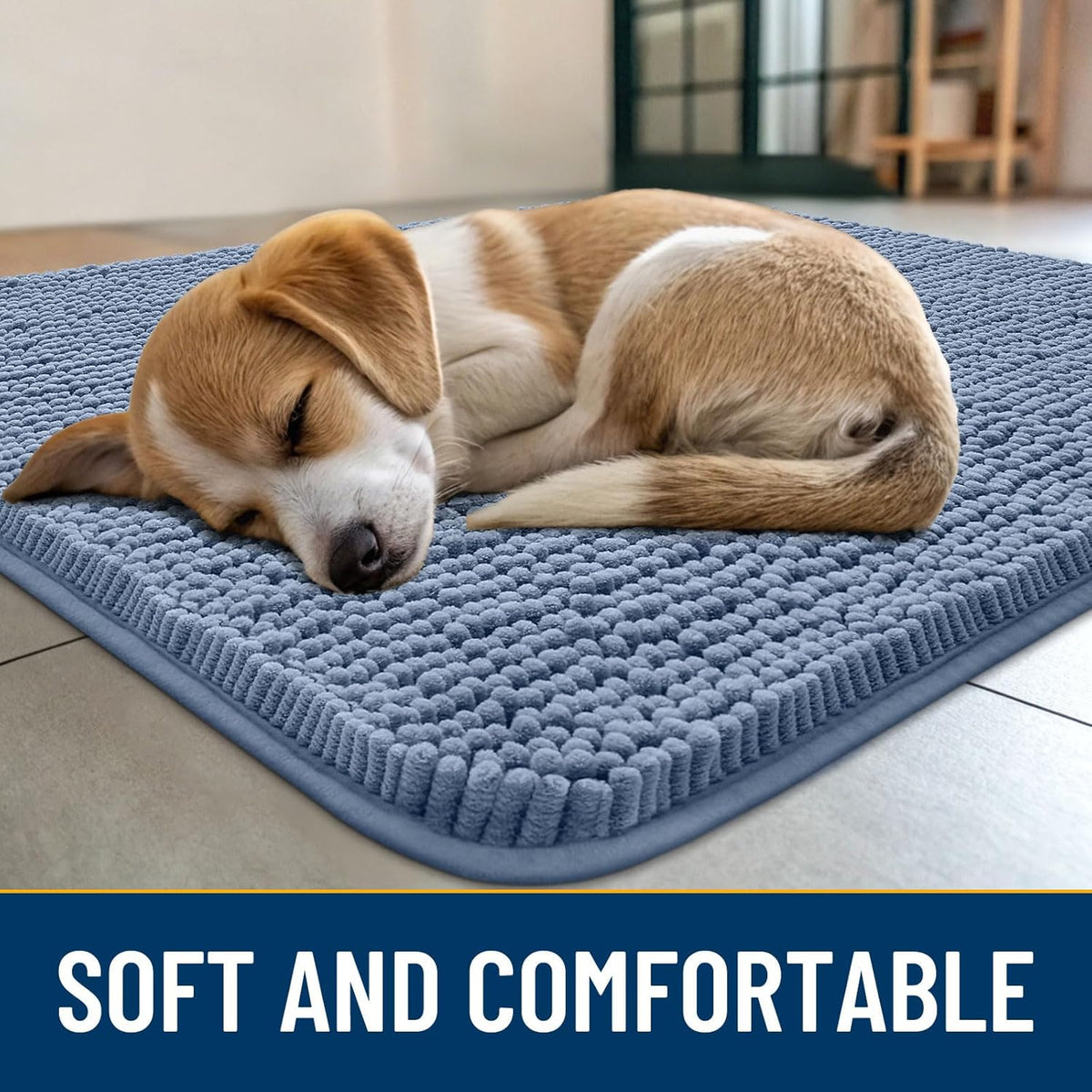 Smiry Dog Door Mat for Muddy Paws 30x20, Absorbs Moisture and Dirt Doormat, Non-Slip Washable Quick