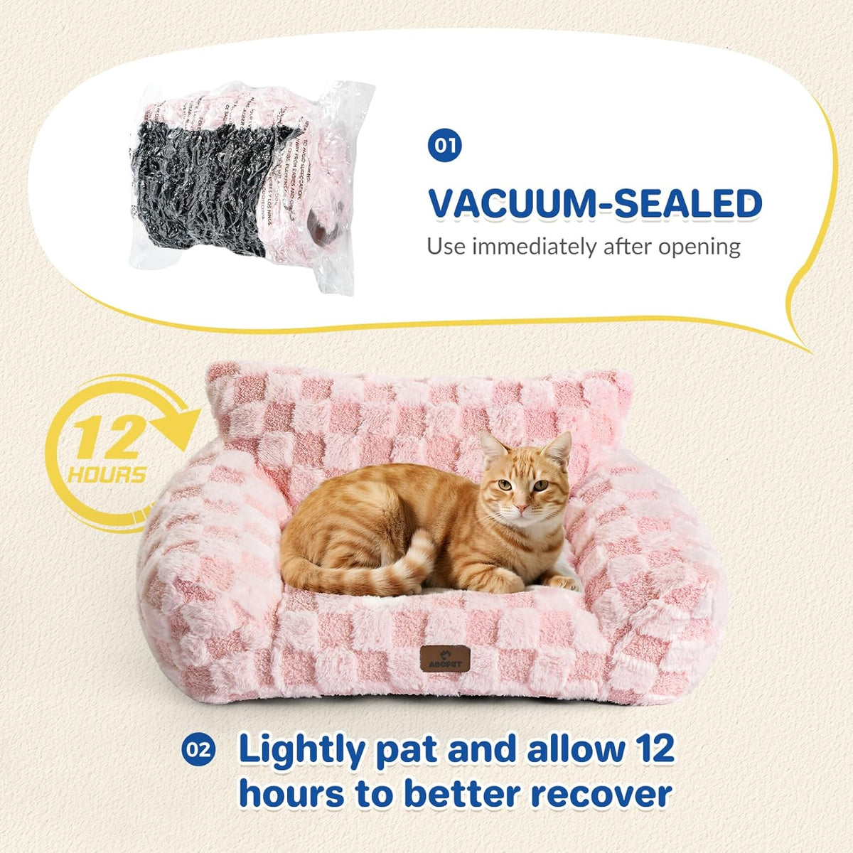 Cat Bed Cat Couch for Puppy and Kitten, Fluffy Dog Bed Medium Dogs Couch, Supportive Cats Sofa for