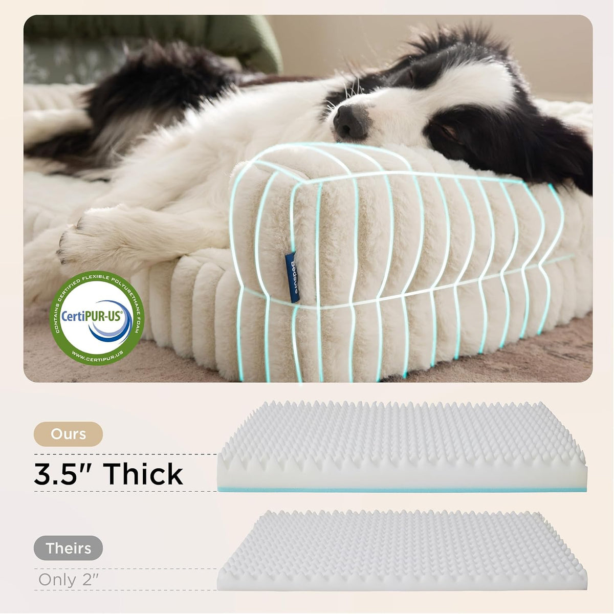 Bedsure Orthopedic Dog Beds Large Sized Dog, Waterproof Memory Foam Pet Bed with Sides, Non-Slip