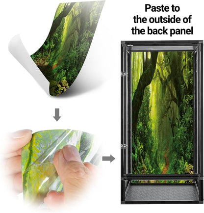 REPTI ZOO 18" x 18" x 36" Front Opening Chameleon Cage with 3-Sided Metal Mesh, 50 Gallon Screen