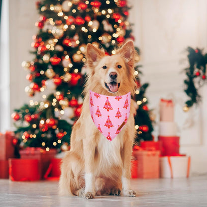 ADOGGYGO Christmas Dog Bandana, Xmas Tree Santa Pet Scarf, Premium Durable Fabric, Adjustable Fit