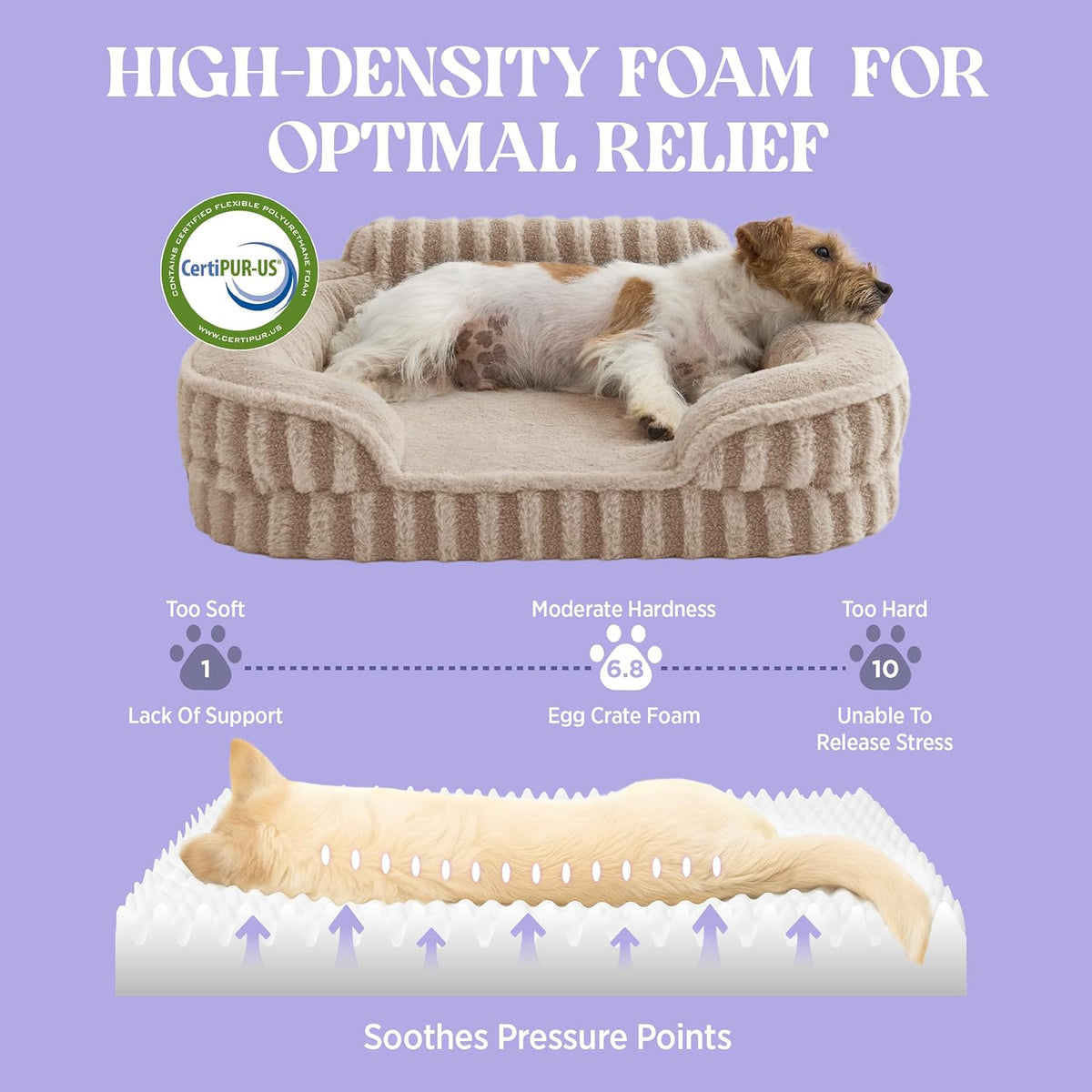 LE SURE Cute Dog Beds Large Sized Dog, Orthopedic Waterproof Large Pet Bed with Sides, Non-Slip
