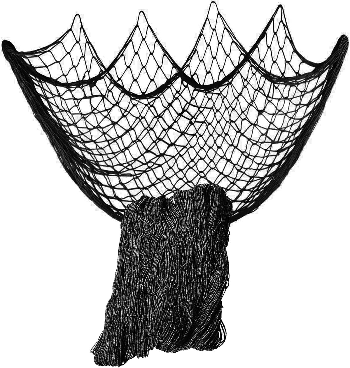 Nature Fish Net Wall Decoration with Shells, Ocean Themed Wall Hangings Fishing Net Party Decor for